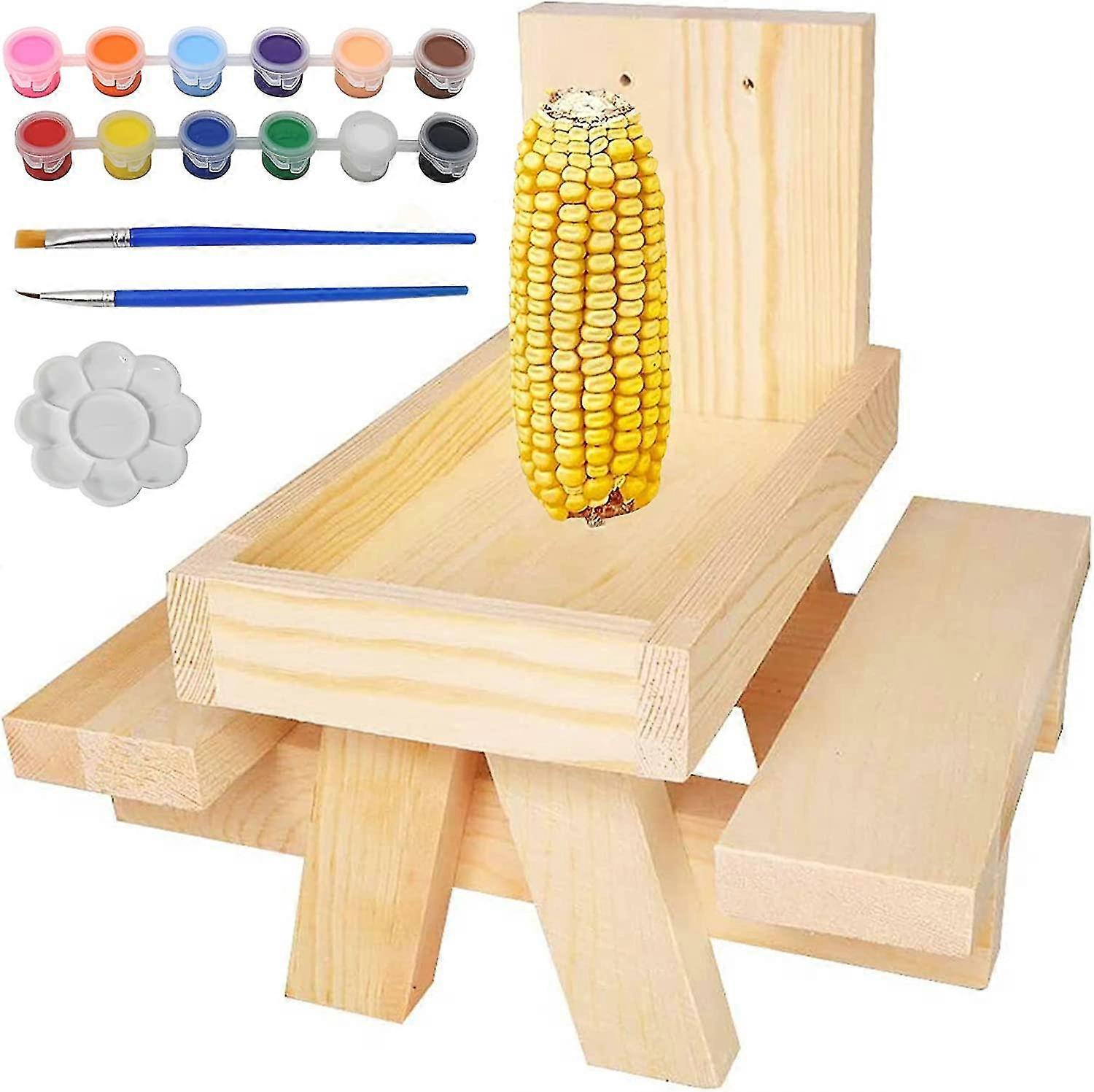 Squirrel Feeder Picnic Table,wooden Squirrel Picnic Bench,squirrel Feeder For Tree Deck Fence,chipmunk Bench Feeders House With Corn,squirrel House Fo