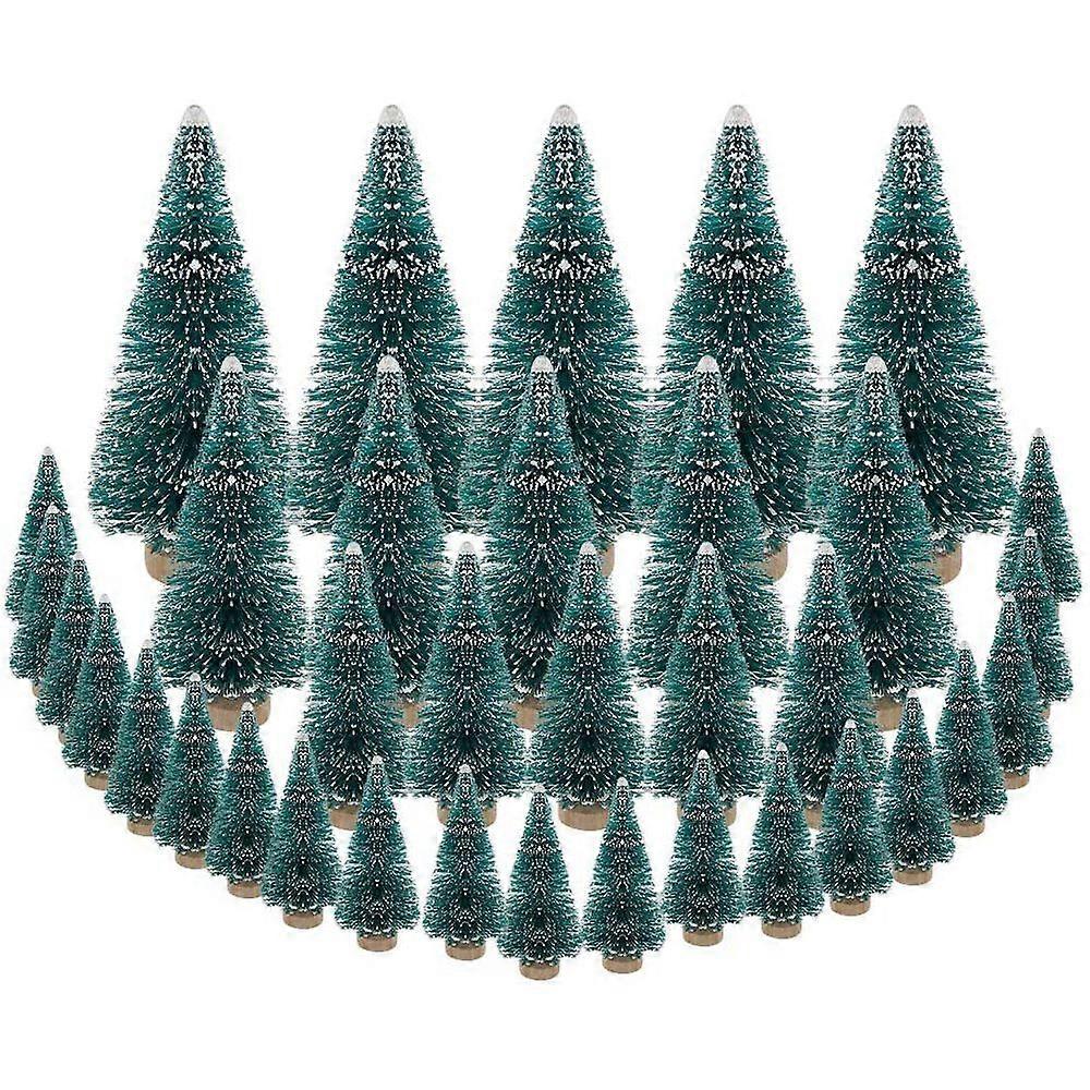 35 PCS Miniature Christmas Tree Artificial Snow Frost Trees Pine Trees for Christmas DIY Craft Part