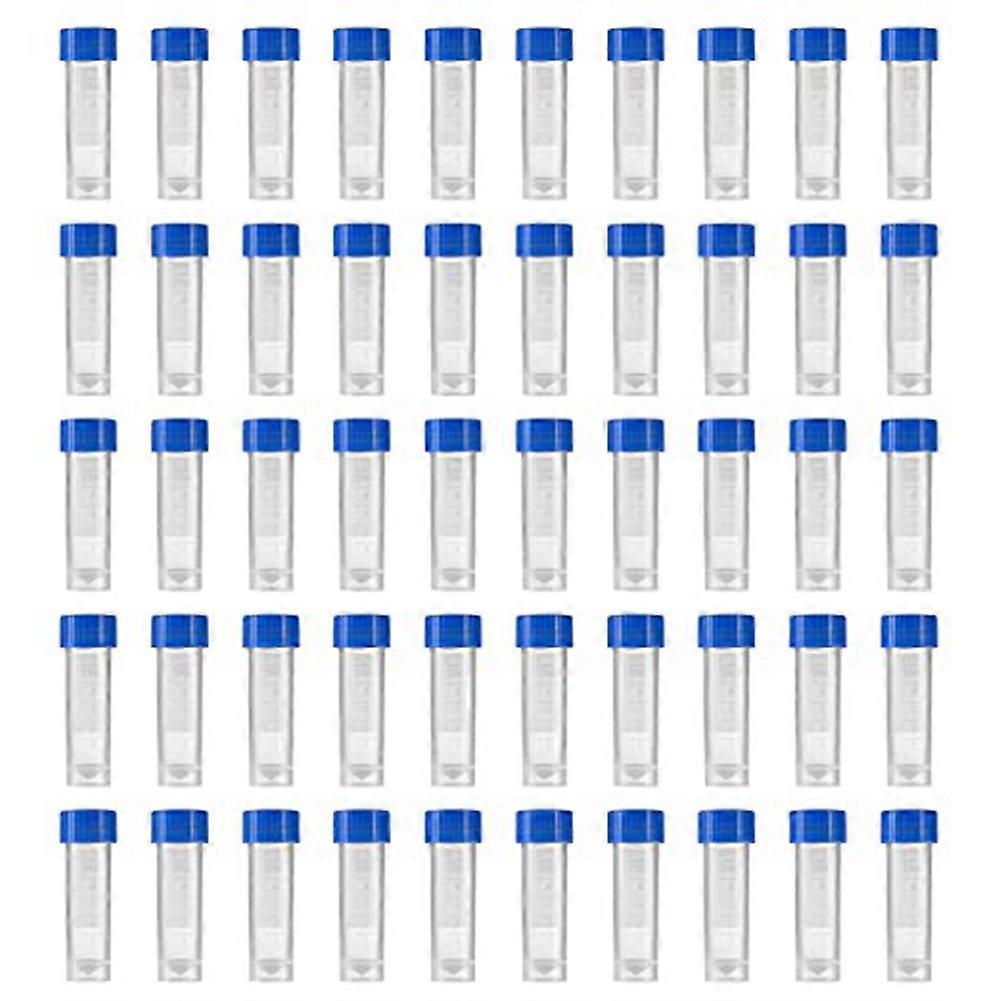 200Pcs 5Ml Plastic Graduated Vial Storage Container Test Tubes with Screw Caps