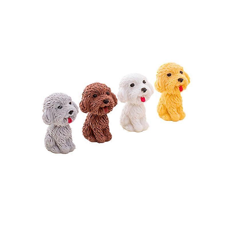 4pcs Adorable Cartoon Dog Erasers (random Color)