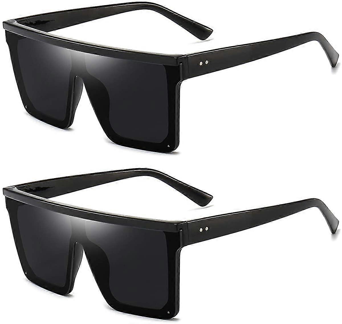 MIMIGO Square Oversized Sonnenbrille Für Frauen Männer Mode Flat Top Große Schwarze Rahmenschirme