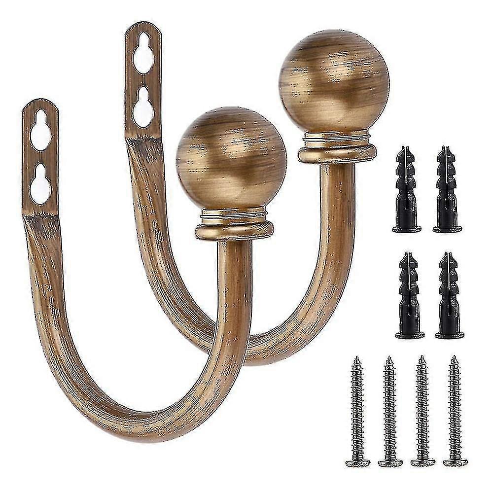 Round Finials Curtain Holdbacks, Decorative Curtain Hooks Wall Mounted