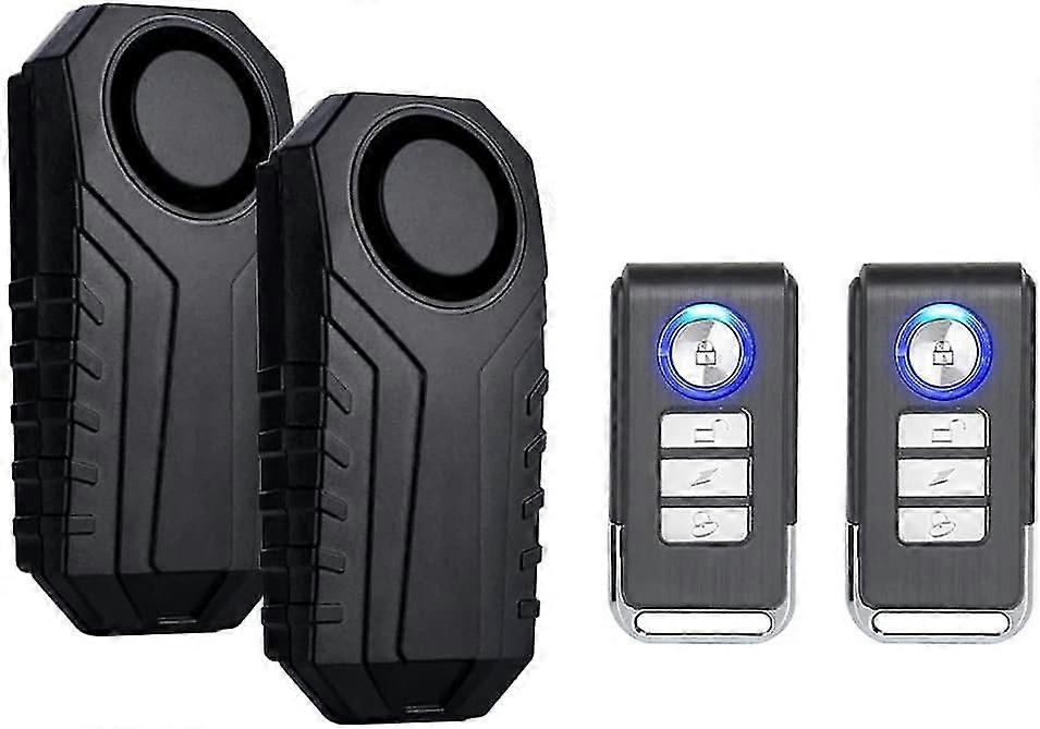 2 Set Wireless Bike Anti-theft Alarm Security Vibration Motion Sensor With Remote Control For Bike Motorcycle Vehicle Scooter 113db Ip55 Waterproof