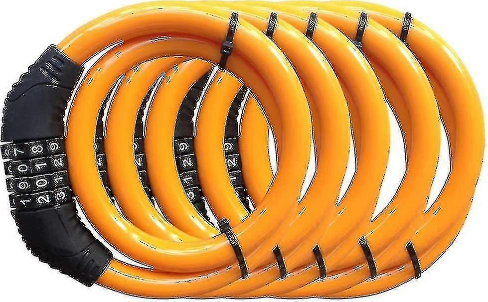 Bicycle Lock Cable, 4 Digit Resettable Combination Security Self Coiling