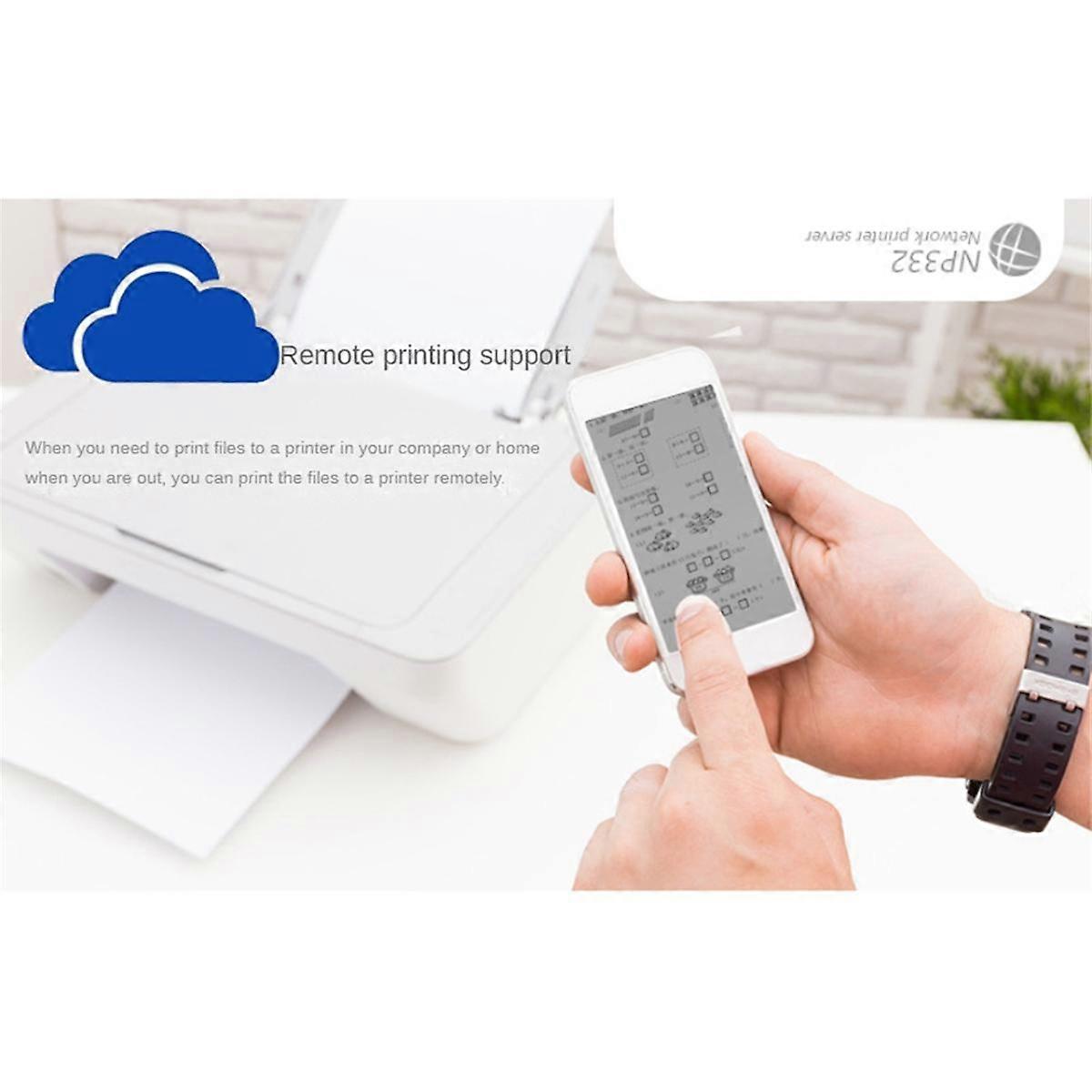 NP332 3-poorts USB-netwerkprintserver Multi-interface netwerkprintserver (netwerk + Bluetooth + WiFi-versie)