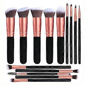 Make-up Pinsel Premium Synthetische Foundation Puder Concealer Lidschatten Make-up 14 Stück Pinsel Set, Roségold