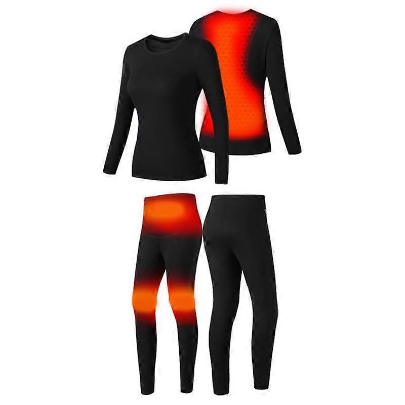Women's 4 Zone Heated Underwear Set Smart Control Temperature