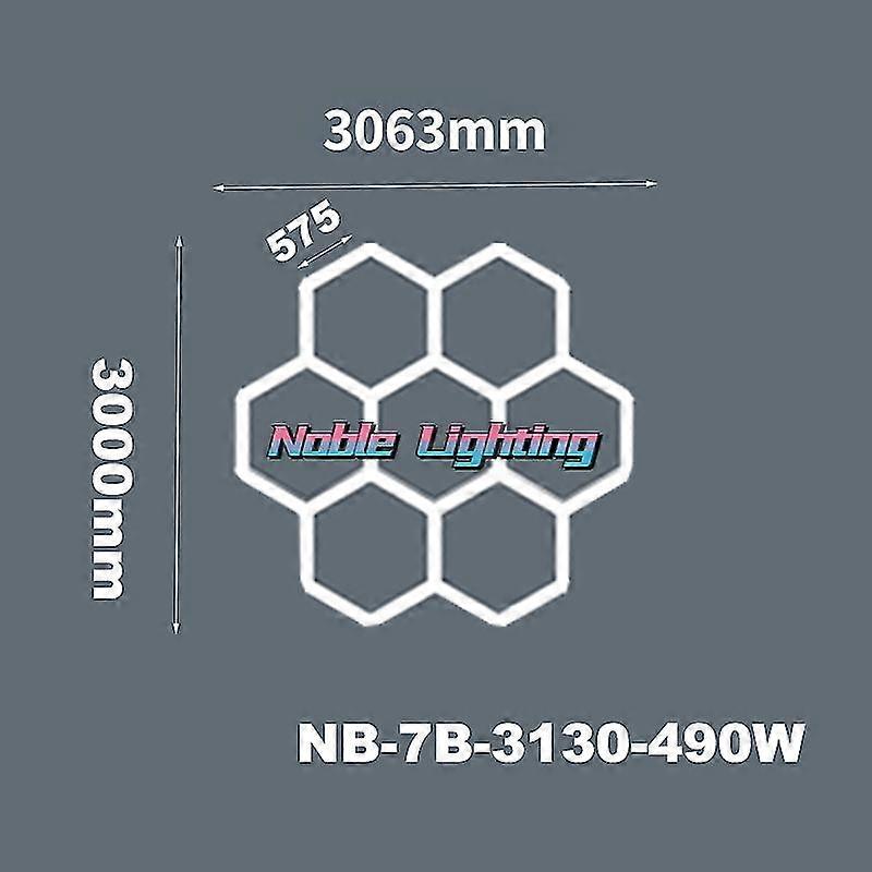 2 Years Warranty Honeycomb Led Car Detailing Ceiling Light Customized 5x12m Hexagon Light For Car Showroom 4s Workshop Dropship