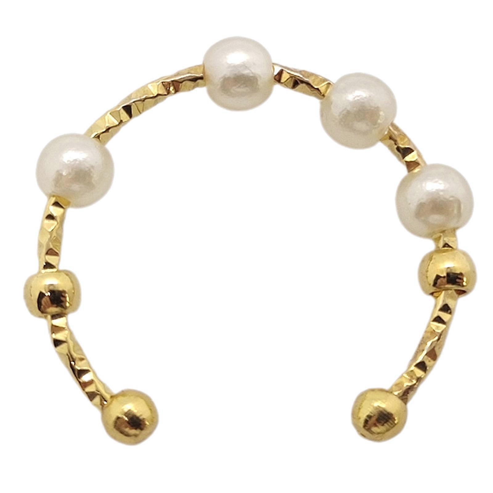  Gold Silver Adjustable Fidget Bead Ring Irregular Character Ring for Workers