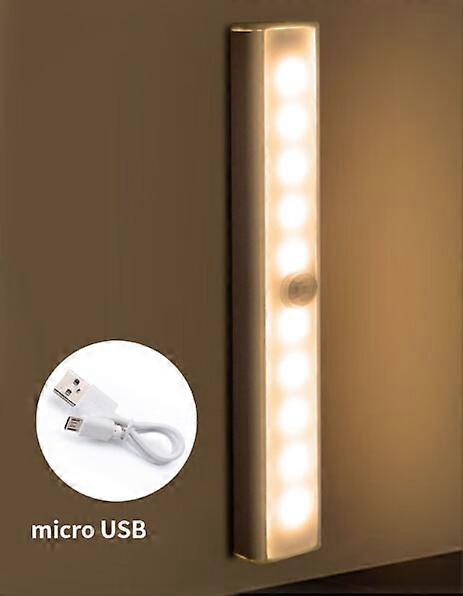 Dww-Lumire de Placard,3Pcs Lampe de Placard,Lampes 7 LED,Sans Fil, Rechargeable par USB, Aimant, Dtecteur de Mouvement, Baladeuse de Secours, Veilleus