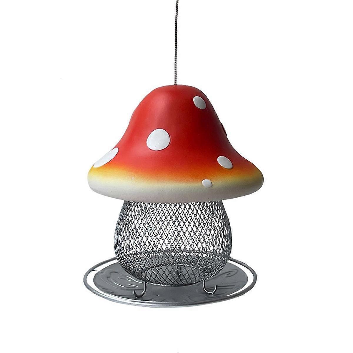 Solar Mushroom Vogelfutterautomat, Fairy Garden Wild Bird Feeder Seed Tray, einzigartiger leicht zu füllender Feeder Weiß