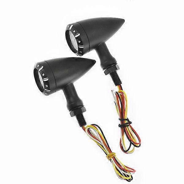 Motorcycle Black Chrome 10mm Indicator Turn Signal Light LED Flashing Brake Lamp For Harley Chopper Cruiser Custom For HondaMotor Vehicle Lighting