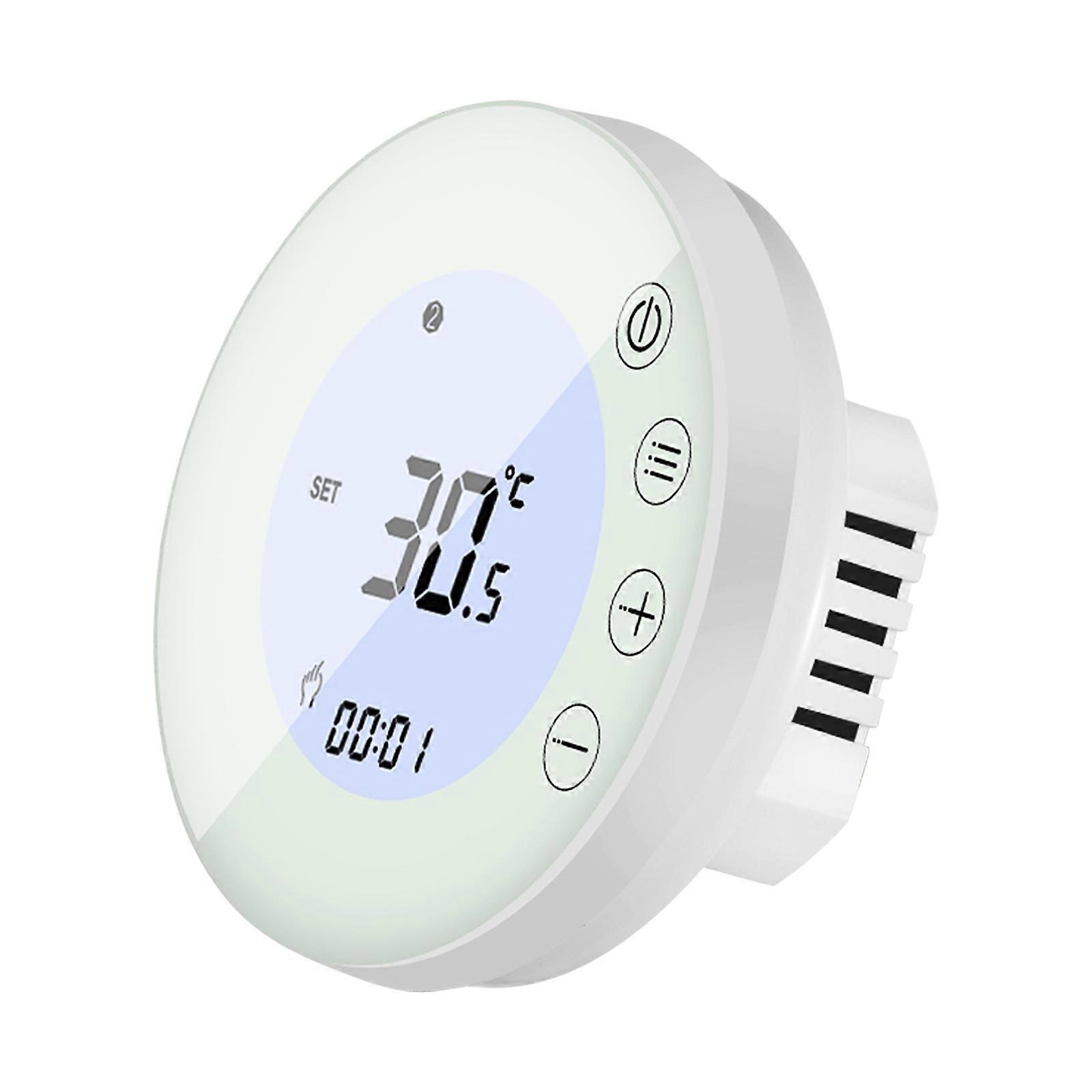 Programmable Smart Digital Thermostat Room Temperature Controller with Round Backlight LCD Touchscreen for Home School Office Hotel