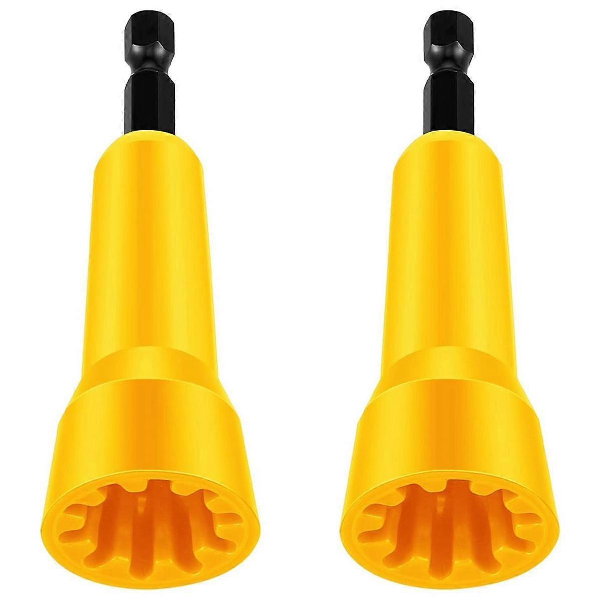 2Pc Wire Twisting Tool Wire Twister Tool Drill Wire Stripper Twisting Wire Connector Socket Wire Twisting Spinner-Yellow