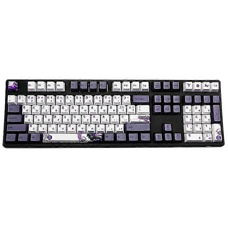 113 Keys Pbt Sublimation Keycaps Purple Datang Keycap Keyboard