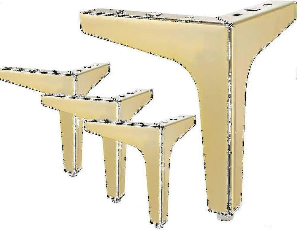 Pernas de móveis metálicos de 7 polegadas, conjunto de 4 modernos pés de móveis triângulo de diamante de ferro diy