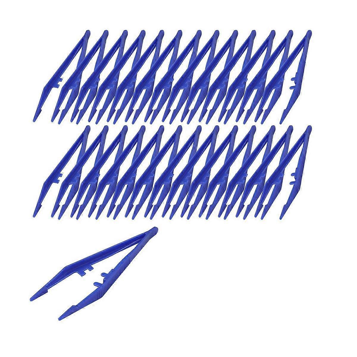 50Pcsプラスチックピンセット、実用的なクラフトピンセットプラスチック鉗子子供ホームスクール用クラフトツール