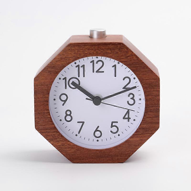 Analog Wood Alarm Clock With Snooze Retro Clock With Dial Alarm Light