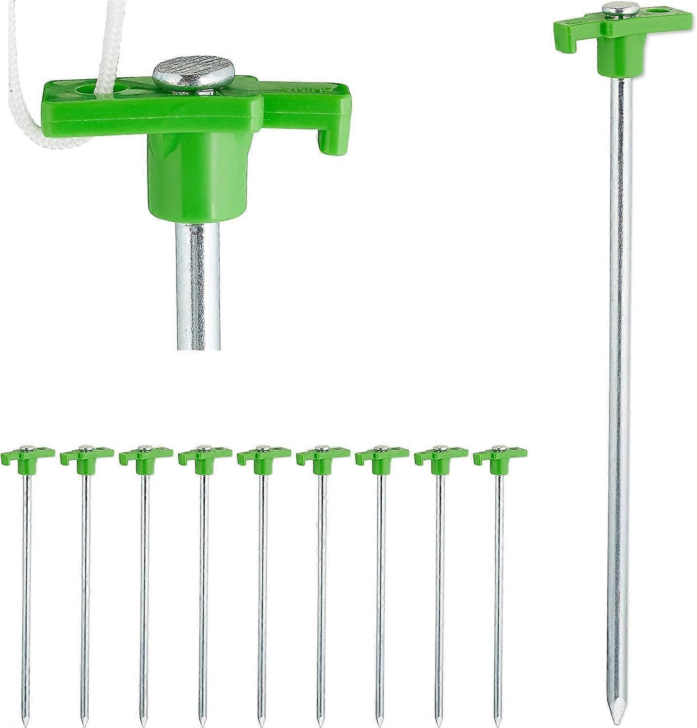Light green Pegs, set of 10, Anchor for hard ground 25 cm, Spike, Galvanized steel, Stck