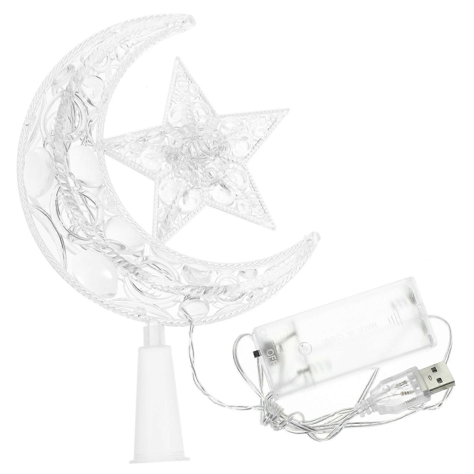 Classic Star Moon Tree Topper LED Tree Topper Light for Christmas Tree Decoration