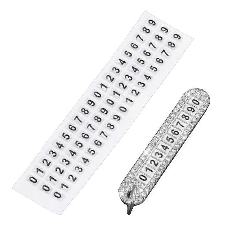 Lightweight Diamond Key Chain Phone Number Card Keyring Plate Key Ring Vehicle