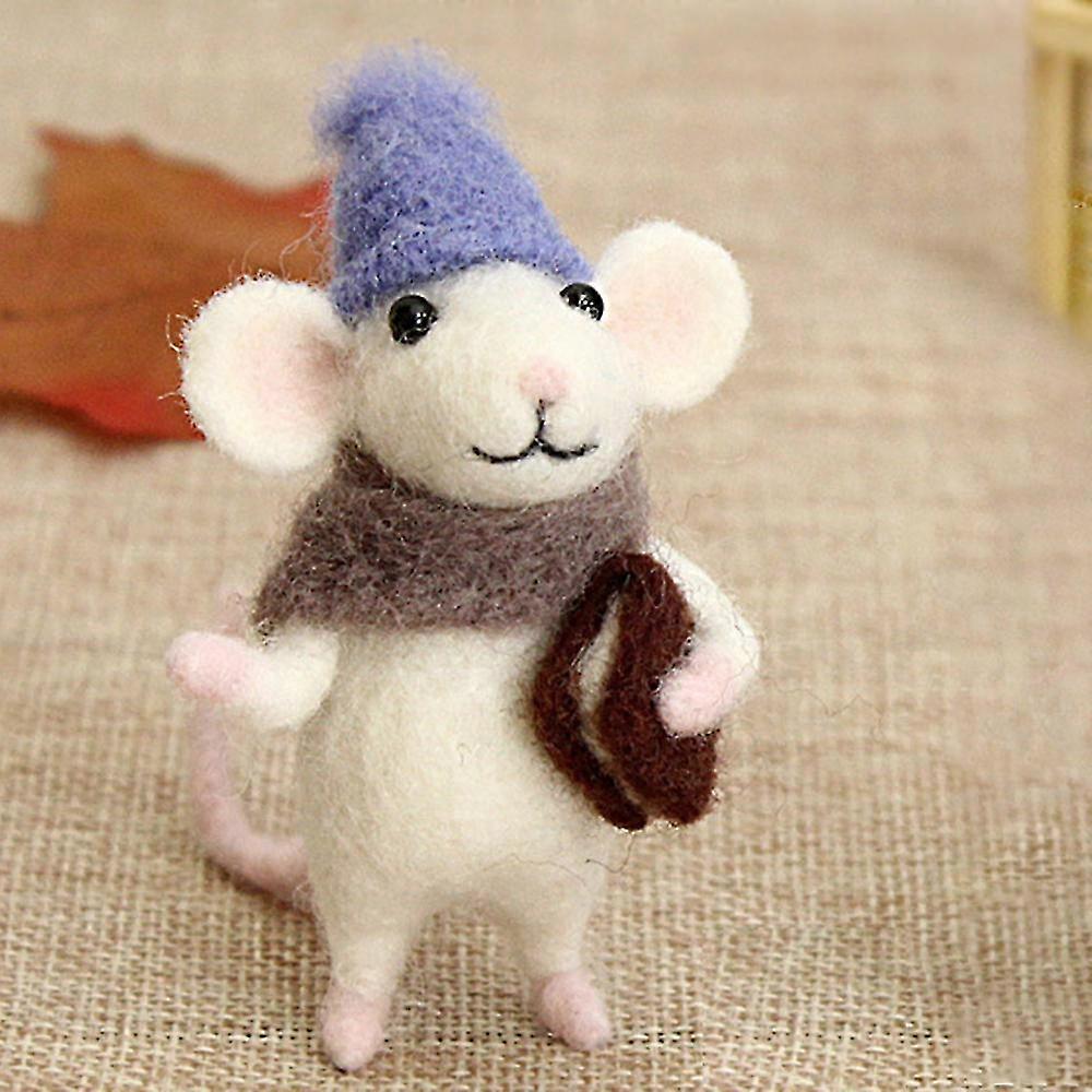 Needle Felting Kit For Beginners Diy Wool Felt Mouse Craft Kits Handmade Wool Felts Material Production Package Gifts