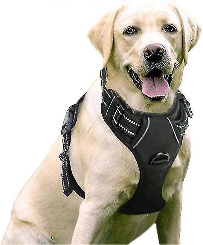 Anti-Pull Reflective Adjustable Dog Vest, Front Lanyard Hook, Explosion-Proof Shock-Absorbing Comfor