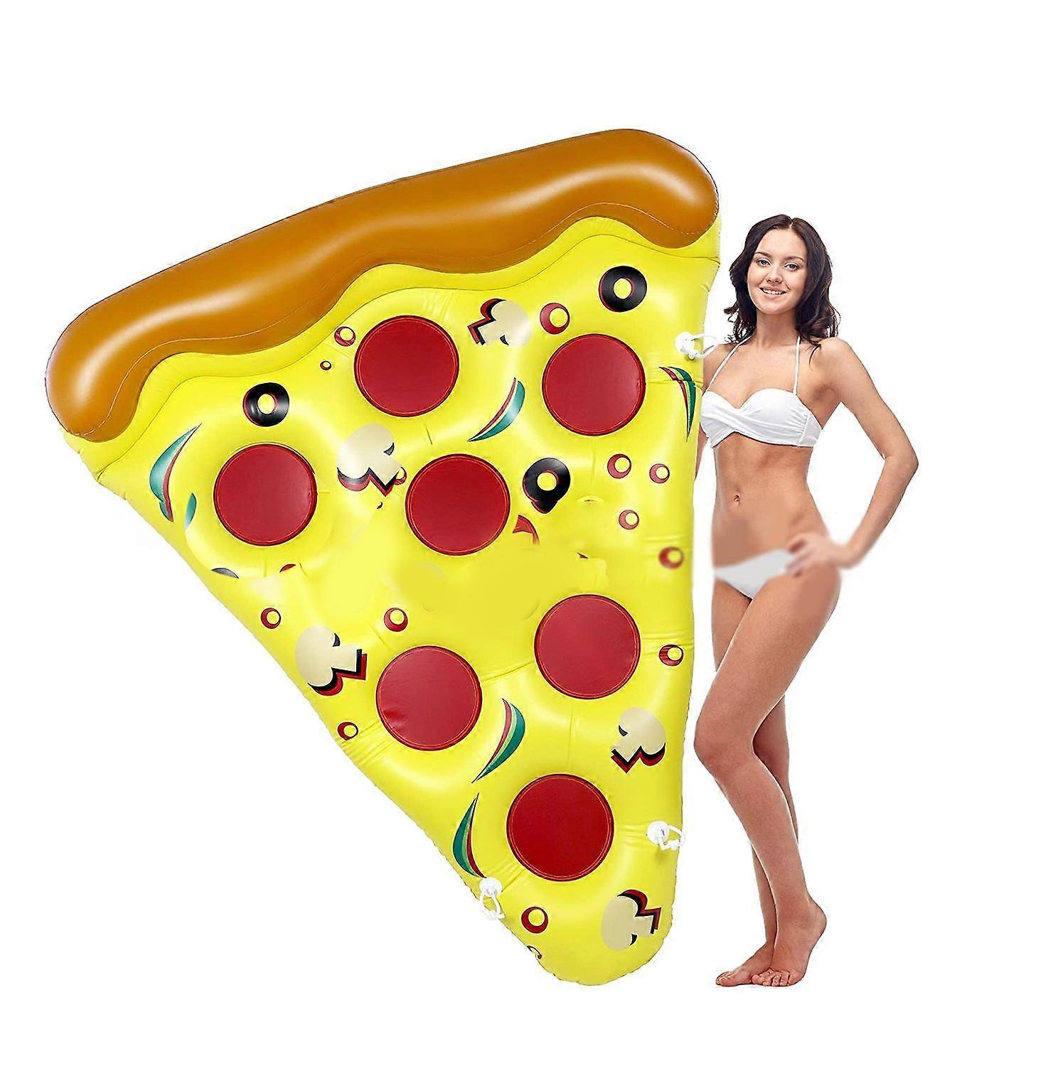 Giant Inflatable Pizza Slice Pool Float with Cup Holders