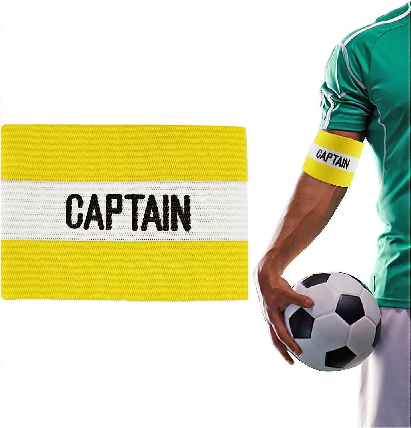 סרט קפטן יוניסקס לאימוני כדורגל, מבוגרים ונוער רצועת זרוע אלסטית סרטי זרוע קפטן אביזרי ספורט לקבוצה