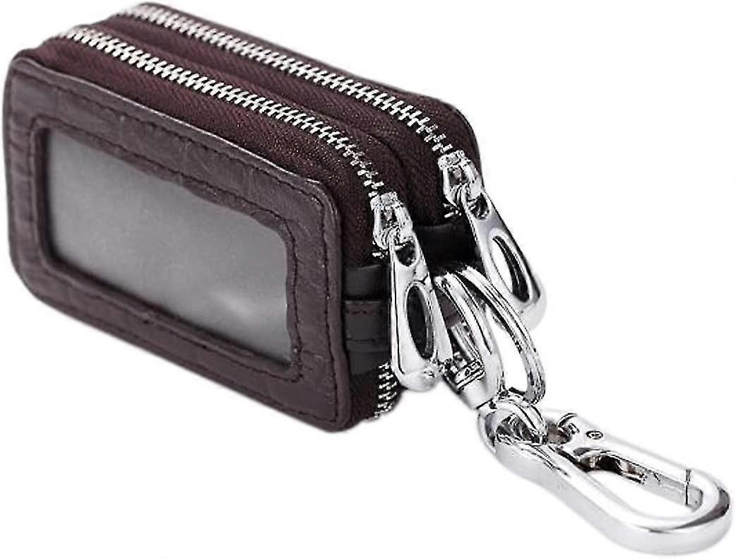 Handmade Leather Zipper Keychain, Key Case-MXBC