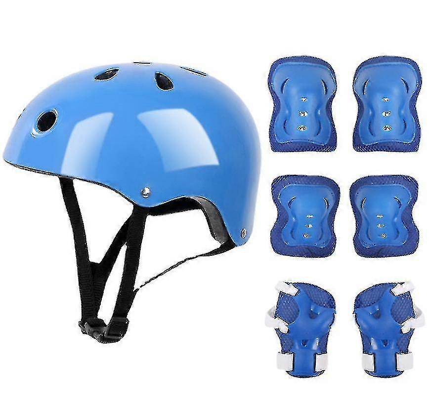 キッズプロテクションギアセット7Pcsローラースケートヘルメットエルボーリストニーパッドスケートボードサイクリングスケートスクーター用