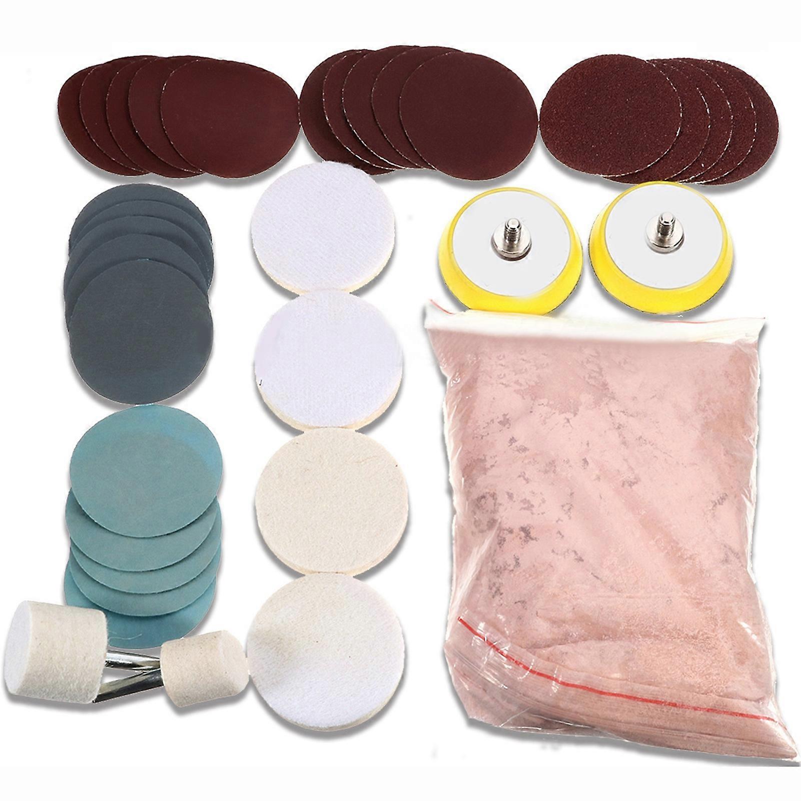 34Pcs/Set Windscreen Repair Tool Glass Polishing Kit Window Scratch Remover