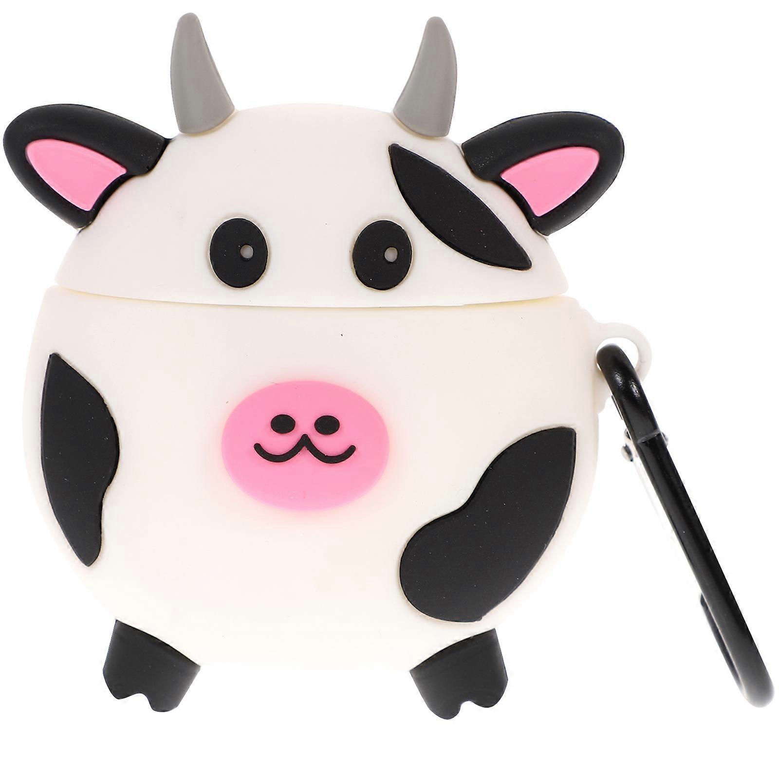 1Pc Cow Earbuds Case Silicone Box Earpieces Protector Compatile with AirPods 1/2