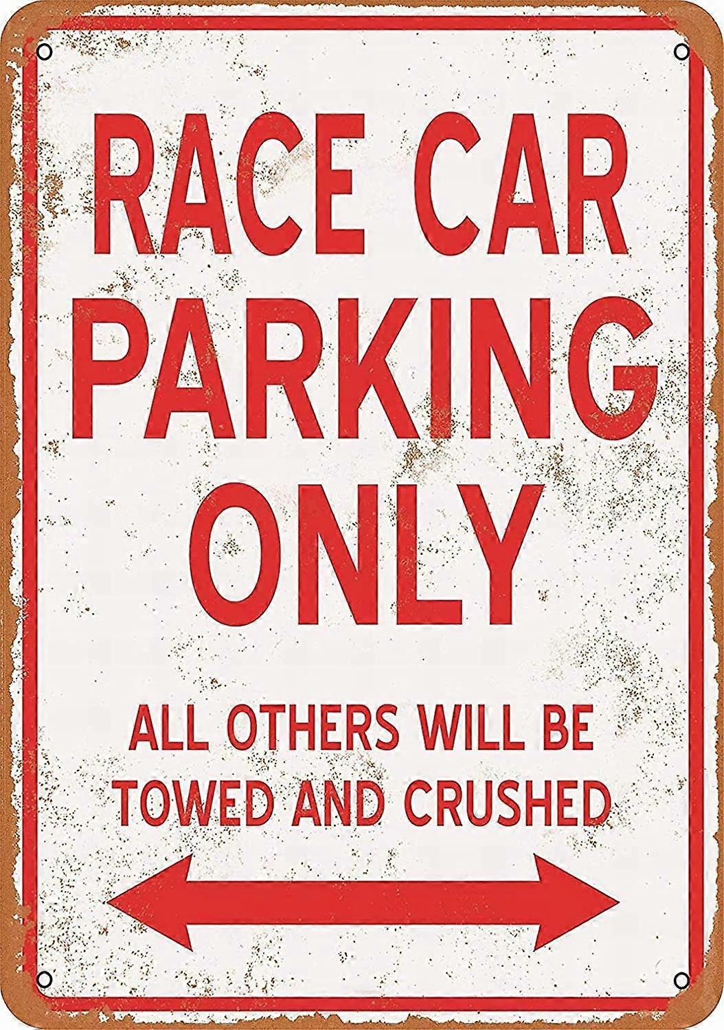 Sinal de Metal Retrô 12 x 8 polegadas - Race CAR Parking ONLY - Vintage Wall Decor Home Decor