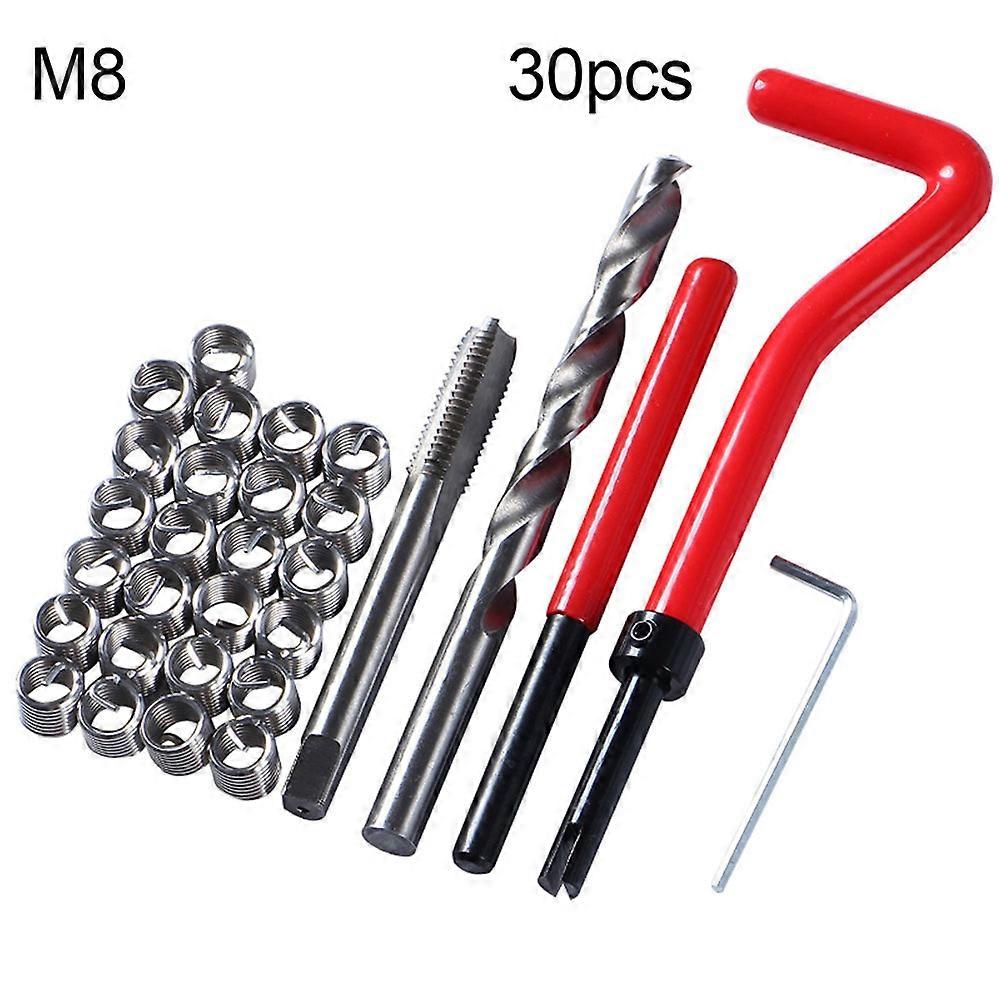 30Pcs M5/M6/M8 μετρικό εργαλείο ενθέτων επισκευής κομματιών τρυπανιών σπειρών για Helicoil QinHai