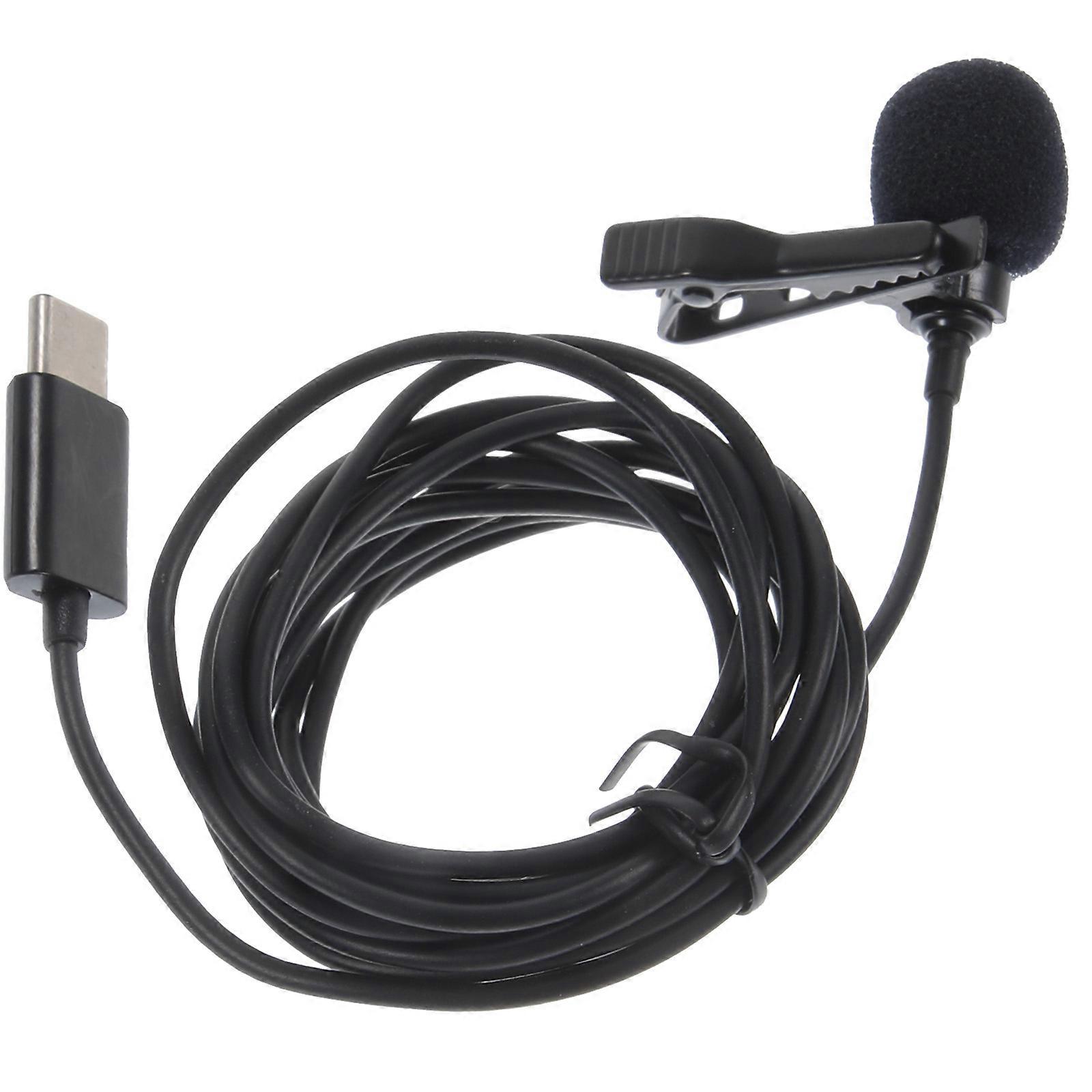 Lavalier Microphone Clip On Condenser Microphone Usb Type-c Phone Microphone