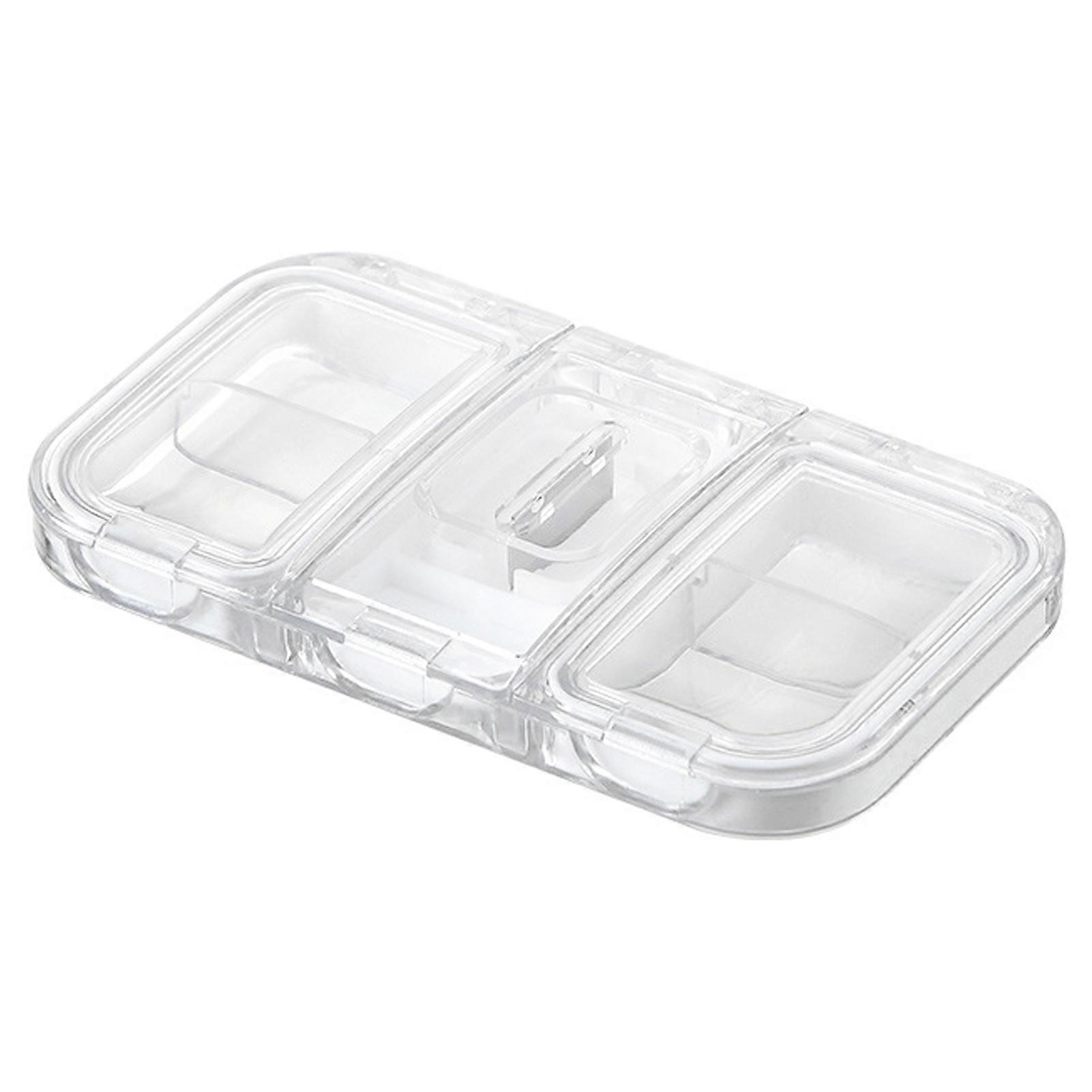 Pill Box Space Saving with Cutter PC Vitamin Holder Pill Organizer for Dorm