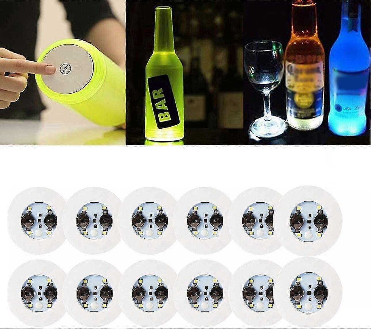 LED Coaster,12 Pack Light Up Coasters,LED Bottle Lights