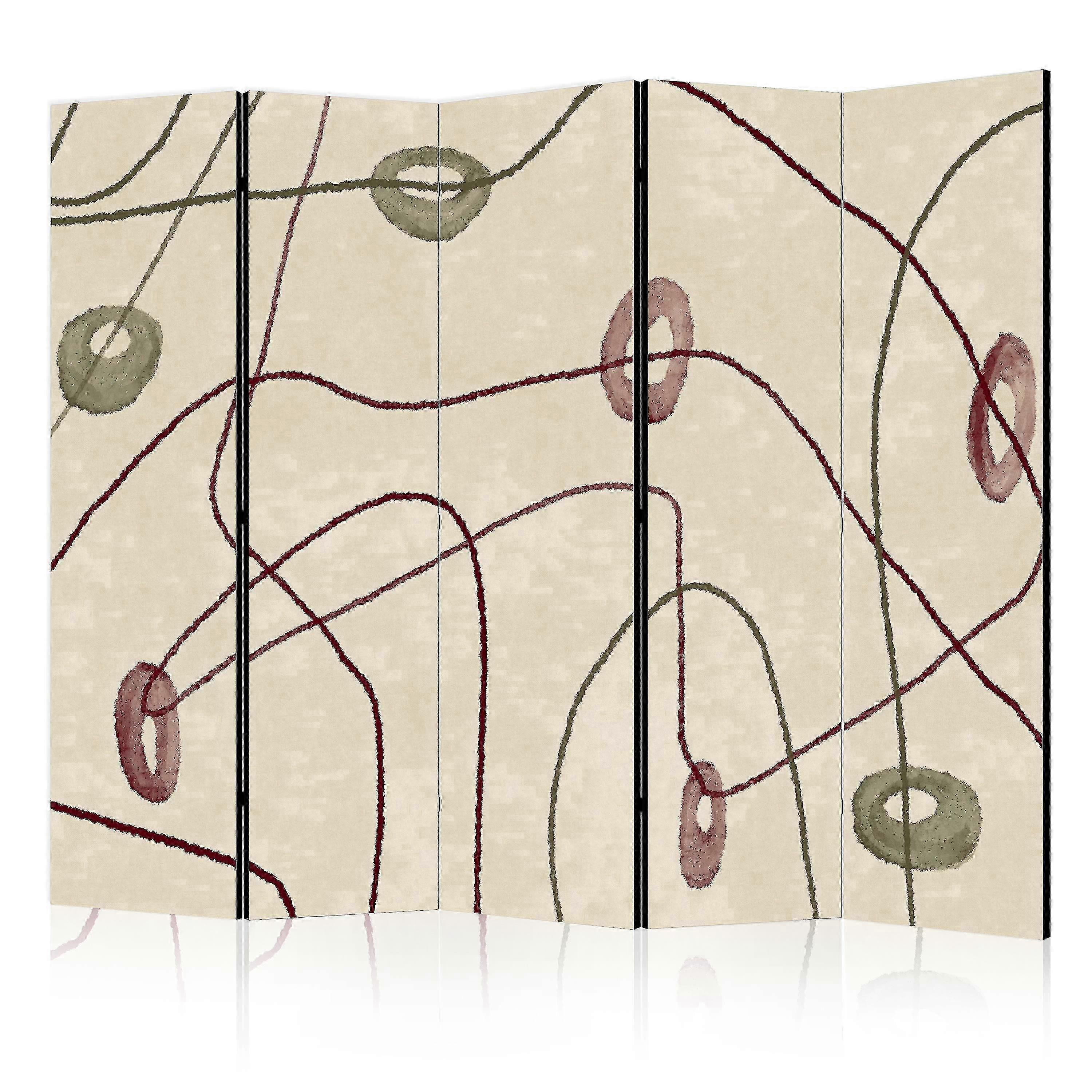 Divisor de ambiente - Labirinto com miçangas - Abstração minimalista em um fundo desgastado