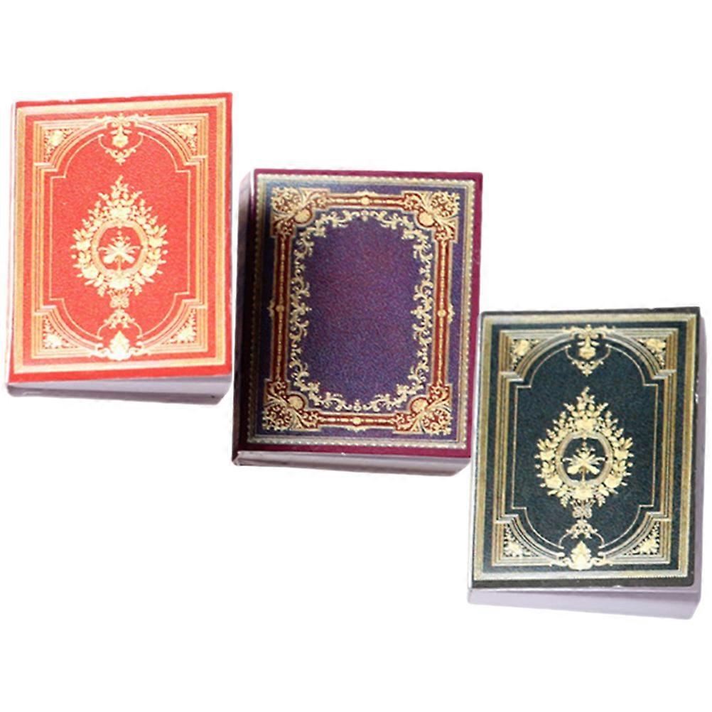 3pcsミニチュアブックミニブックモデルミニチュアハウスブックタイニーハウスアクセサリー