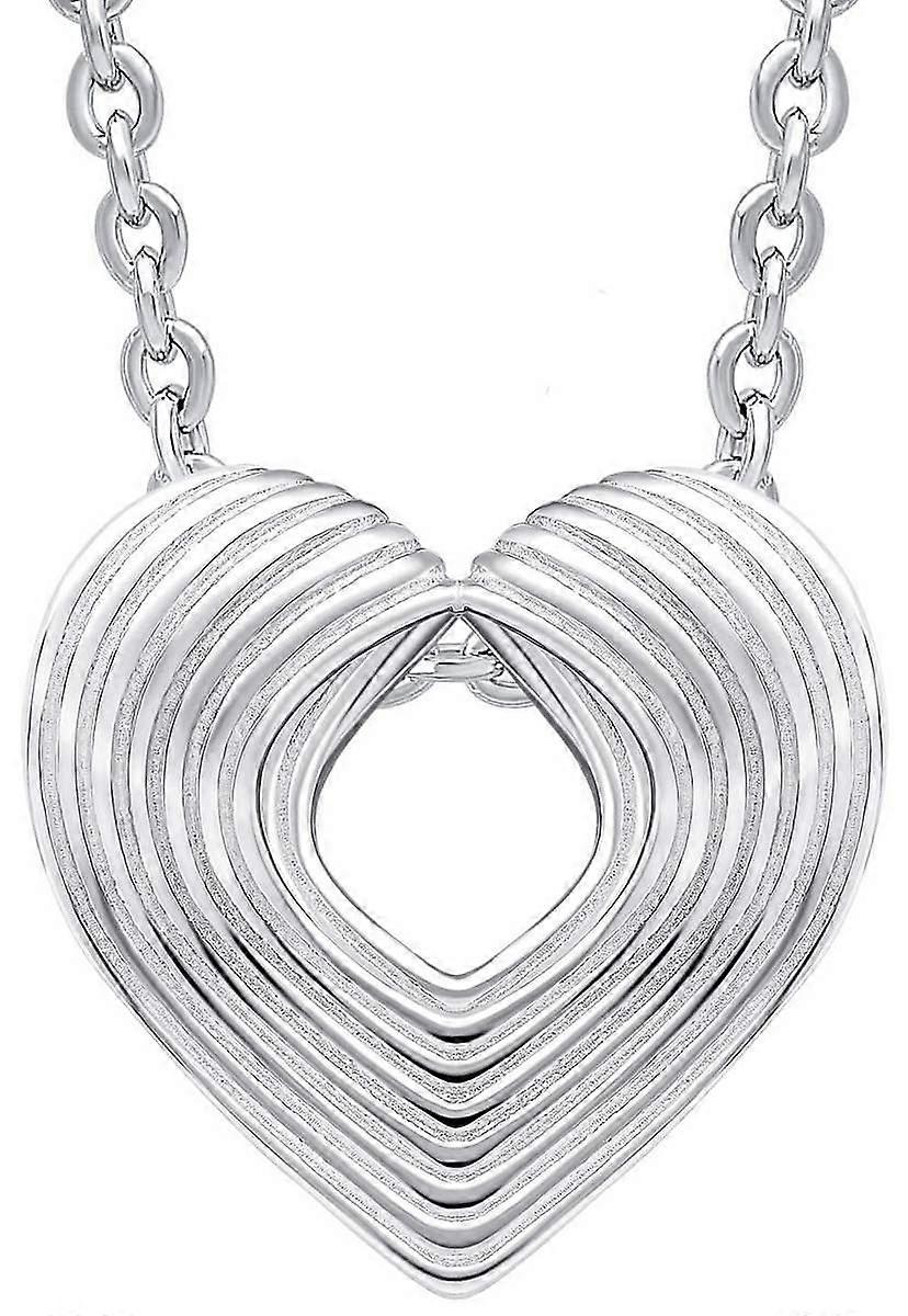 Beginnings Ridged Heart Slider Pendant - Silver