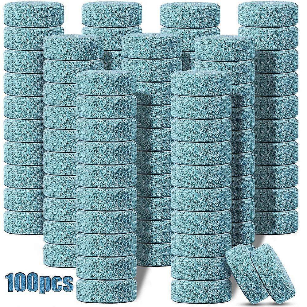 100 comprimés concentrés Détergent Voiture Pare-brise Nettoyage Effervescent Comprimés Ultra-clair Essuie-glace Nettoyant pour toilettes à la maison