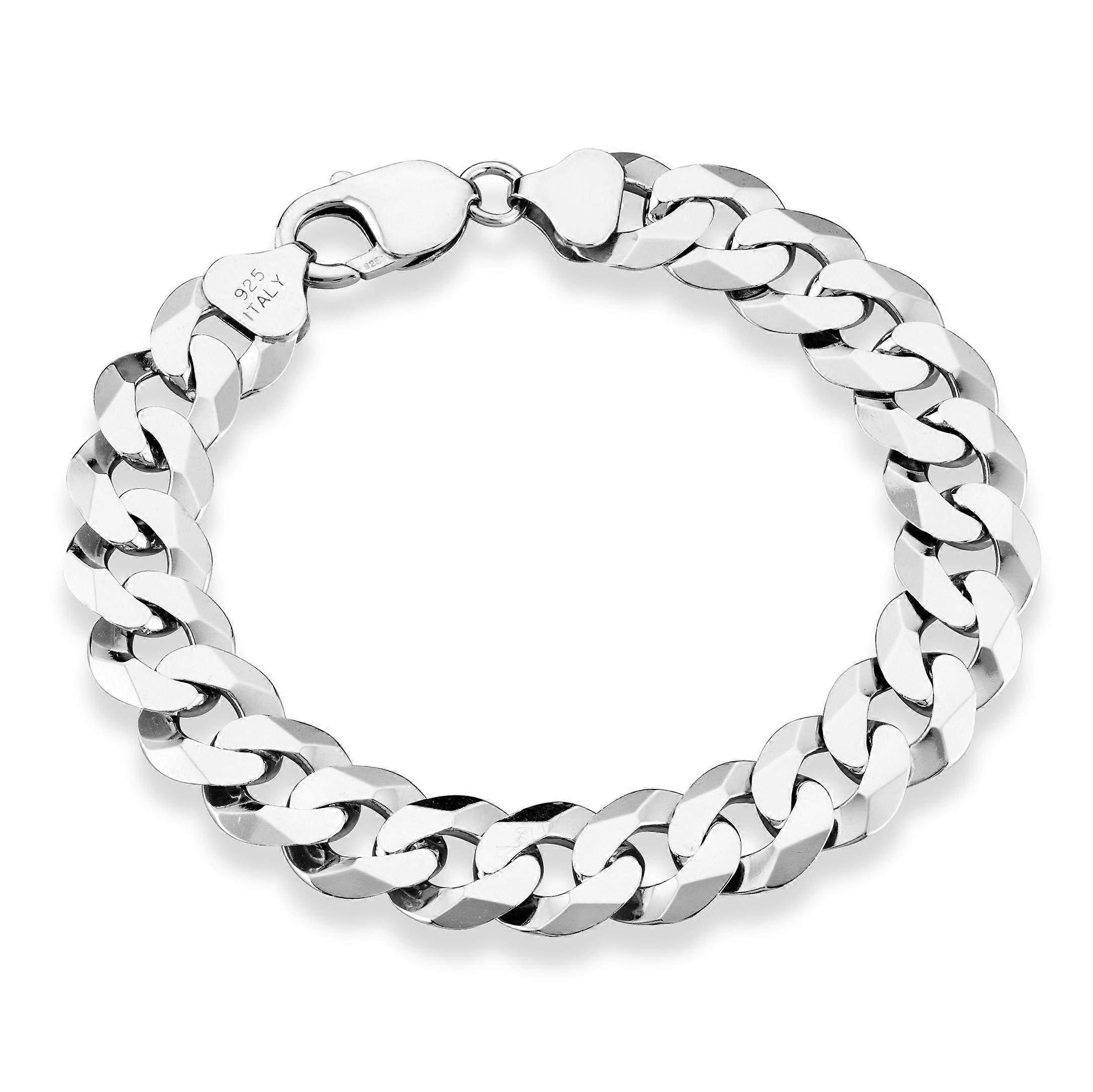 925 Sterling Silver Solid Diamond-Cut Bracelet for Women