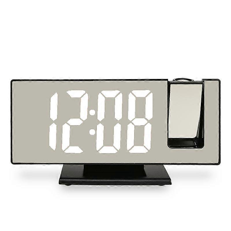Sleek LED Digital Clock: Black Casing & White Digits