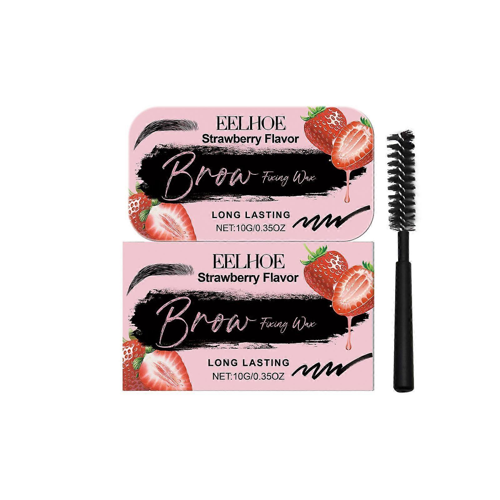 Eelhoe Strawberry Flavor Eyebrow Modeling Wax Mild Ingredients Moisturizing Scratch Proof Natural Long Lasting Eyebrow Modeling Wax