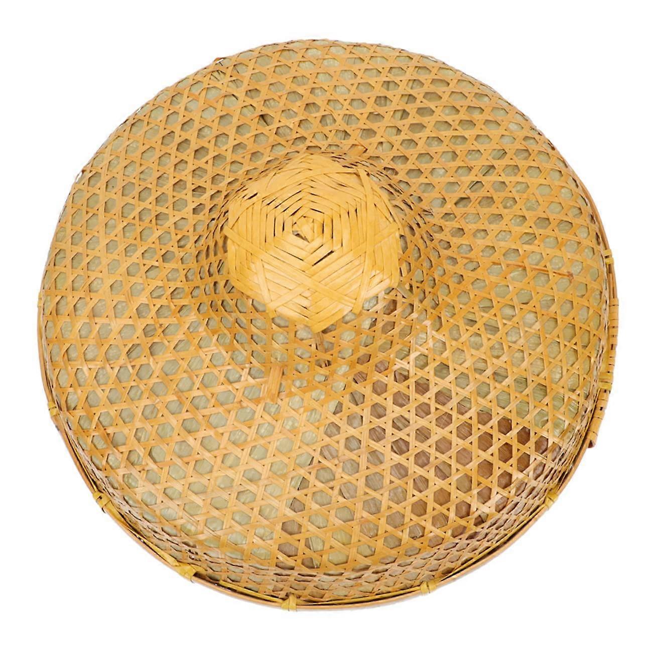 Traditional Straw Sun Hat for Fishermen - Lightweight UV Protection, Wide Brim, Adjustable Fit, Ideal for Beach Camping