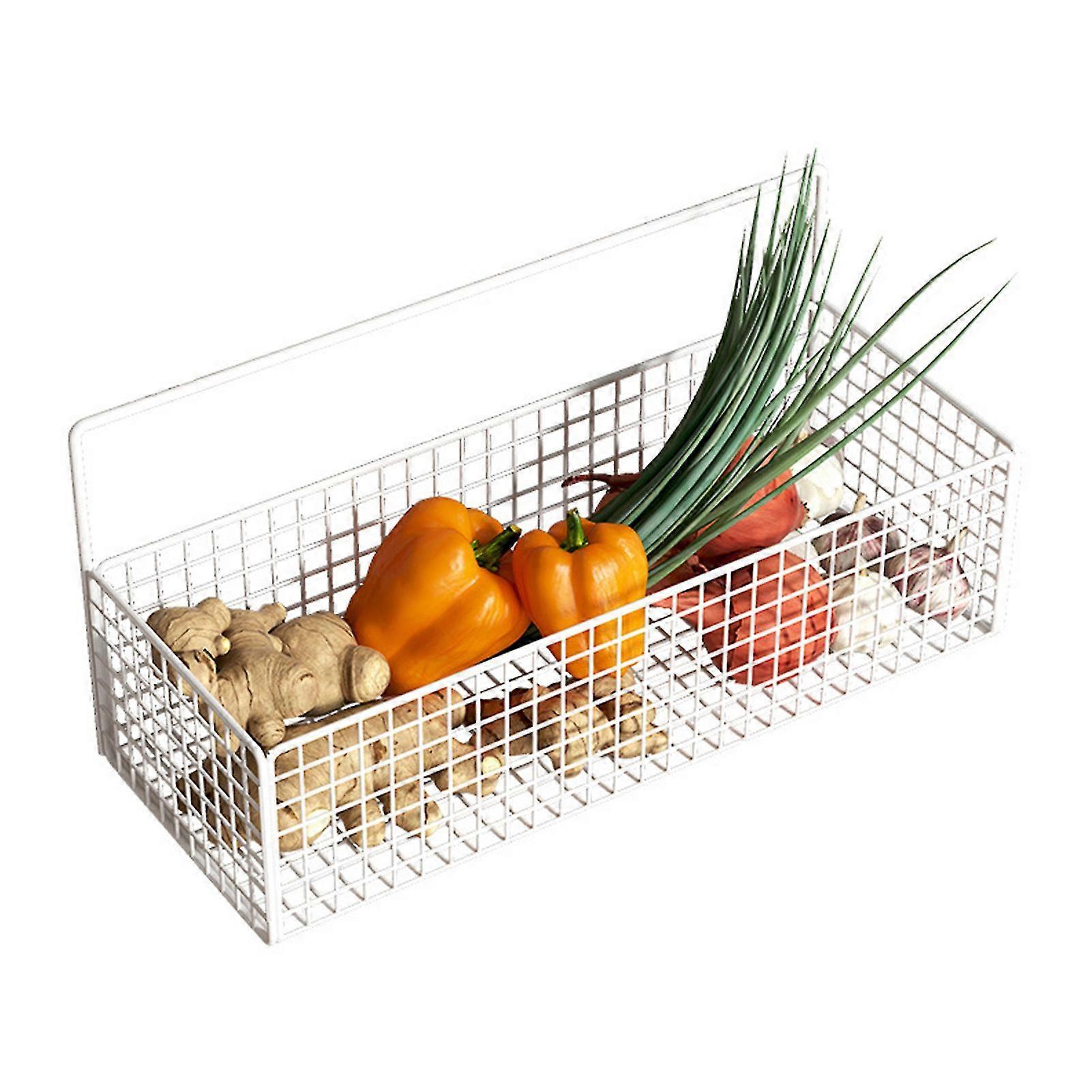 Kitchen storage rack, Wall - mounted wire basket for organizing vegetables, fruits and more, Sturdy and space - saving design