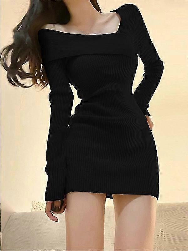 Womens Knitted Slim Short Dress