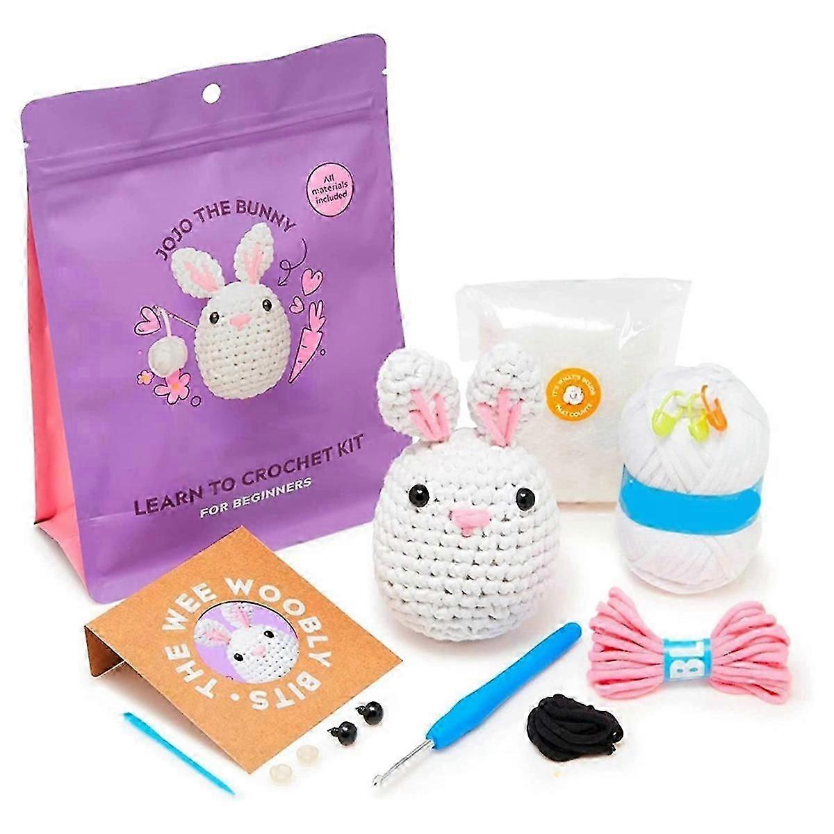 Beginners Crochet Kit with Yarn DIY Knitting with Step-By-Step Video Tutorials Crocheting Doll Hand