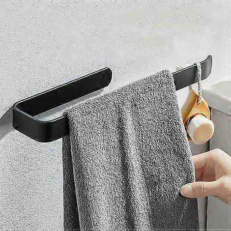 1 bathroom towel rack without drilling rings (matte black)